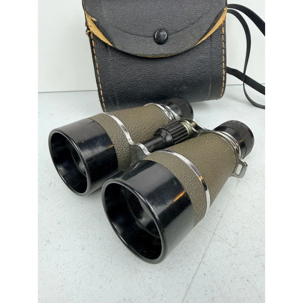Vintage Empire 4x40 Binoculars Made in Japan Olive Green Case Sports Glasses BX